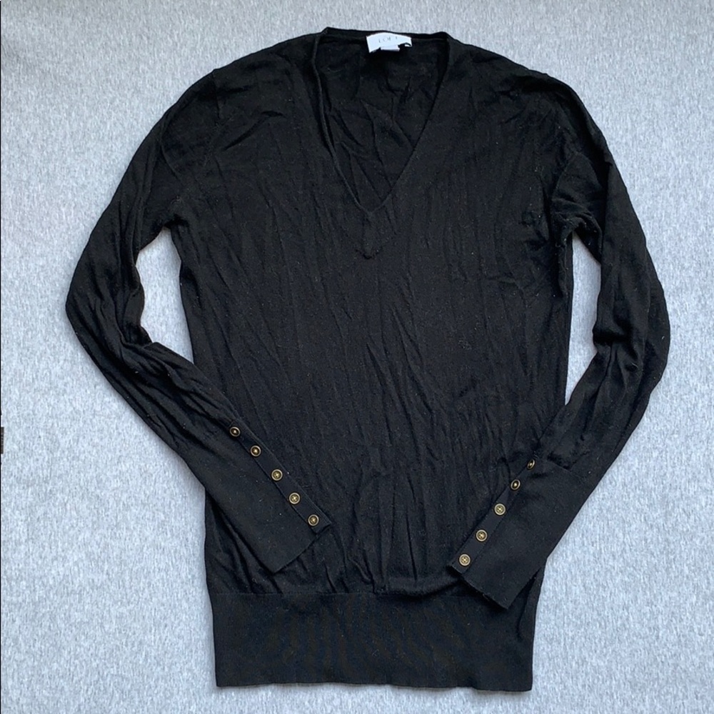 LOFT slightly long V neck black sweater